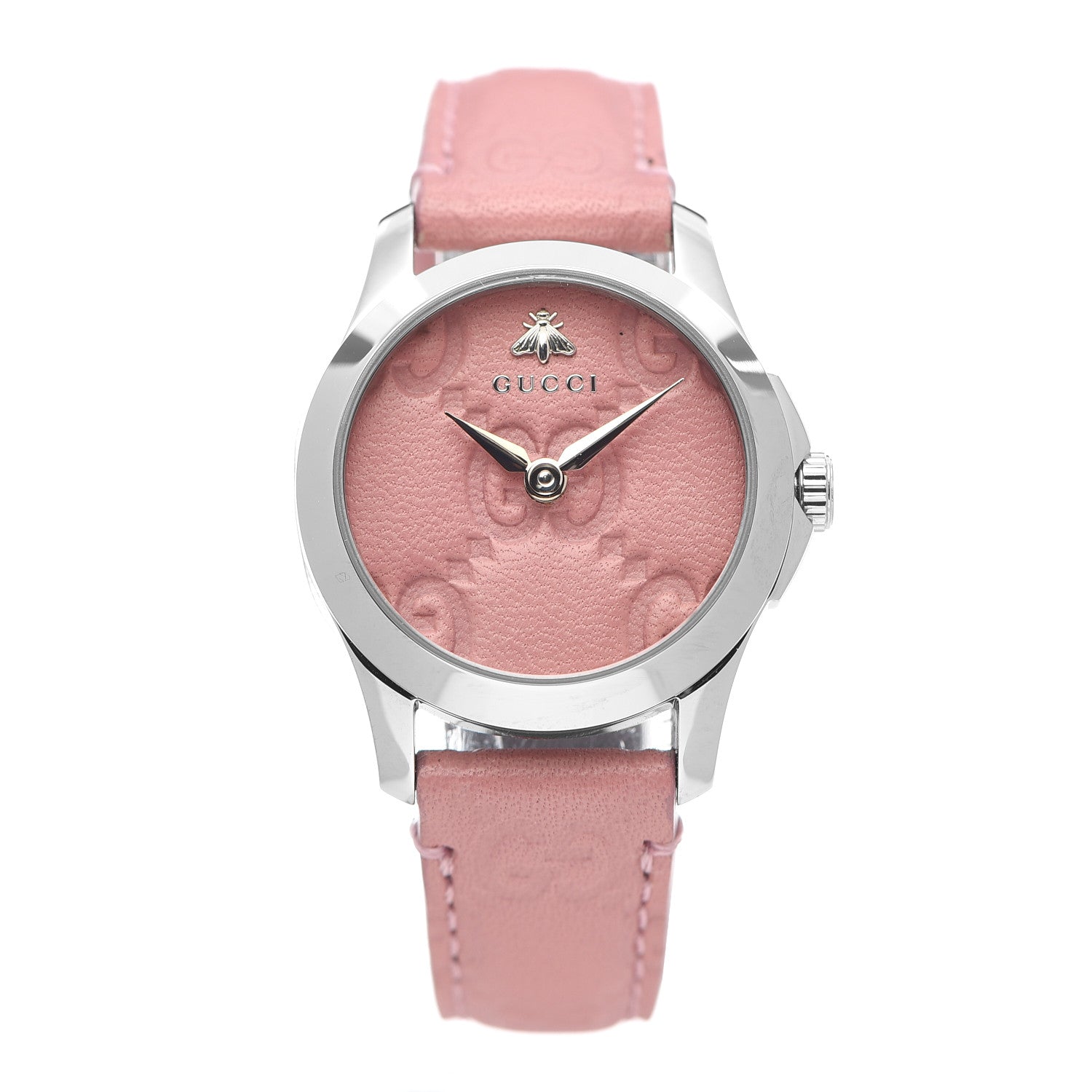 Gucci Stainless Steel Calfskin 27mm G-Timeless Quartz Watch Pink 1 of 8