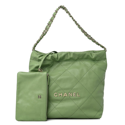 Chanel Shiny Caviar Quilted Small Chanel 22 Green 1 of 9