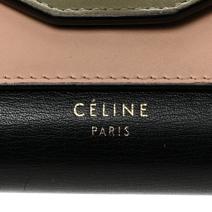 Celine Smooth Calfskin Pocket Tri-Fold Multifunction Envelope Flap Wallet Black Multicolor 6 of 9