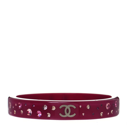 Chanel Resin Crystal CC Bangle Pink 1 of 4
