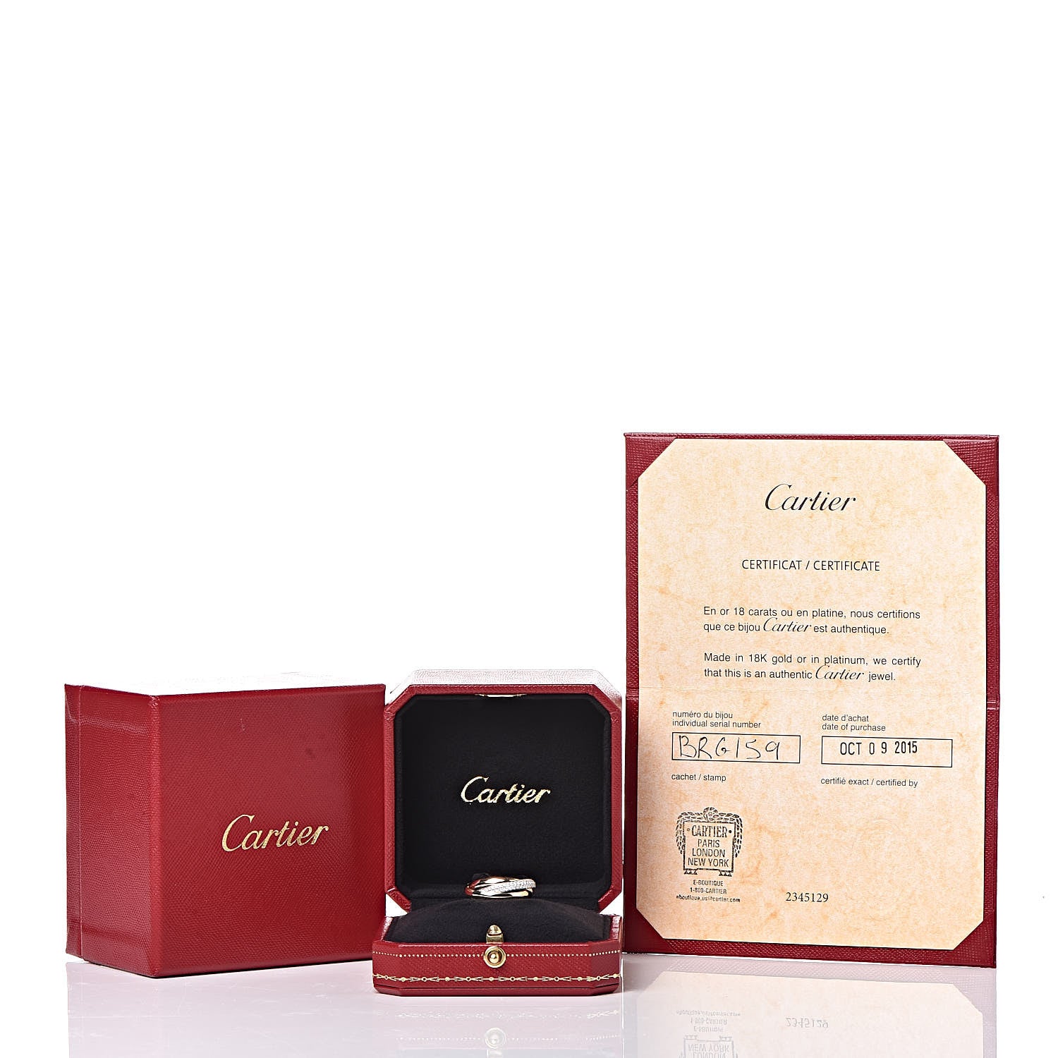 Cartier 18K White Yellow Pink Gold Diamond Small Trinity Paved Ring 53 6.25 12 of 12