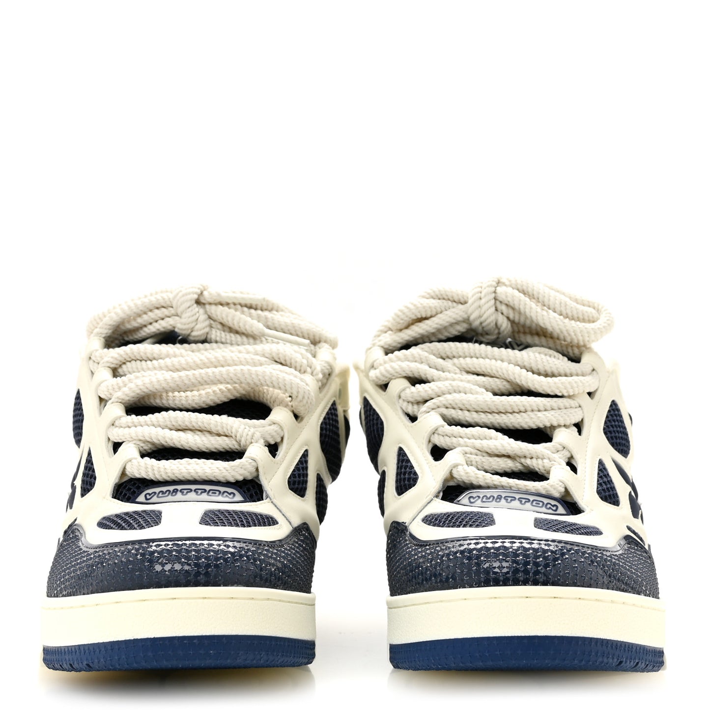 Mens LV Calfskin Mesh Skate Sneaker 9 Marine
