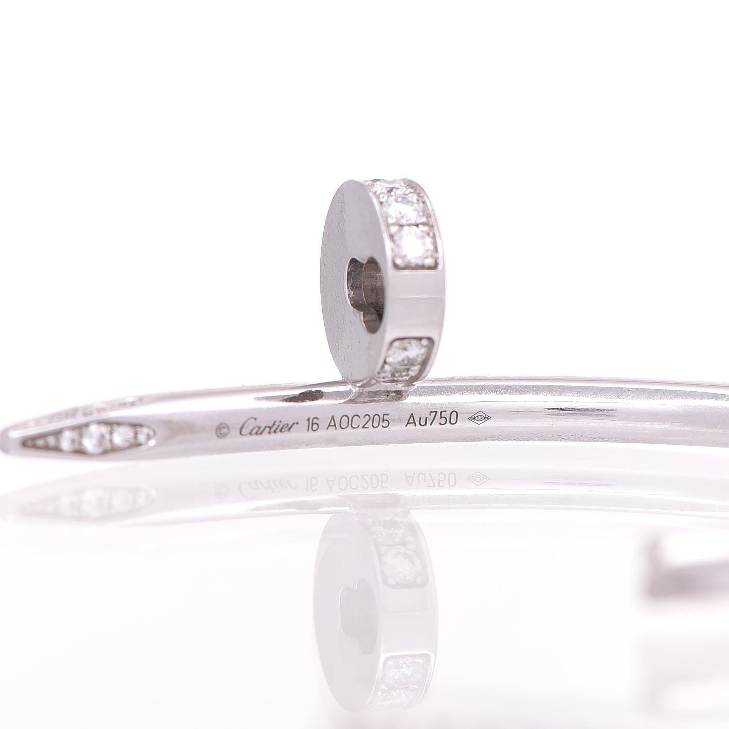 Cartier 18K White Gold Diamond Juste Un Clou Bracelet 16 6 of 8