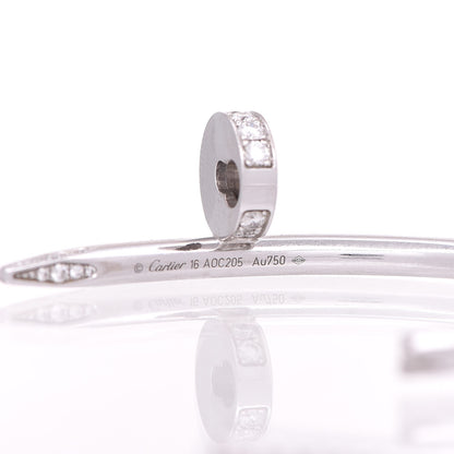Cartier 18K White Gold Diamond Juste Un Clou Bracelet 16 6 of 8