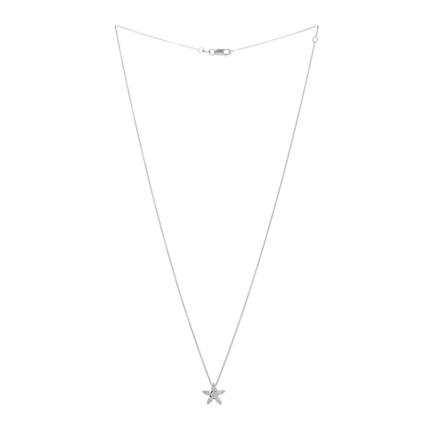 18K White Gold Diamond Tiny Treasures Star Pendant Necklace