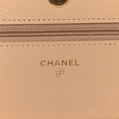 Chanel Caviar Quilted Wallet On Chain WOC Beige 6 of 10