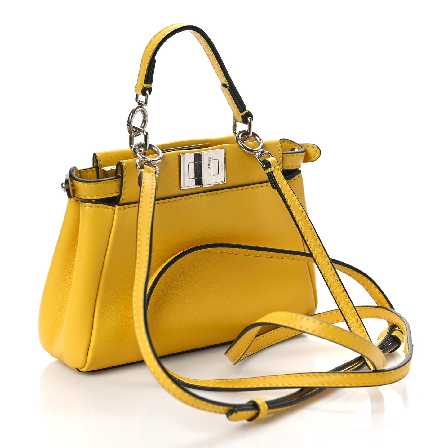 Shiny Nappa Micro Peekaboo Iconic Satchel Sunflower