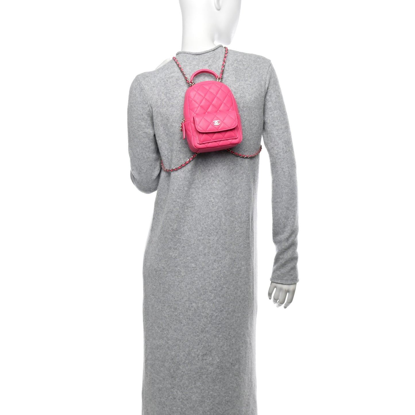 Caviar Quilted CC Mini Classic Backpack Pink