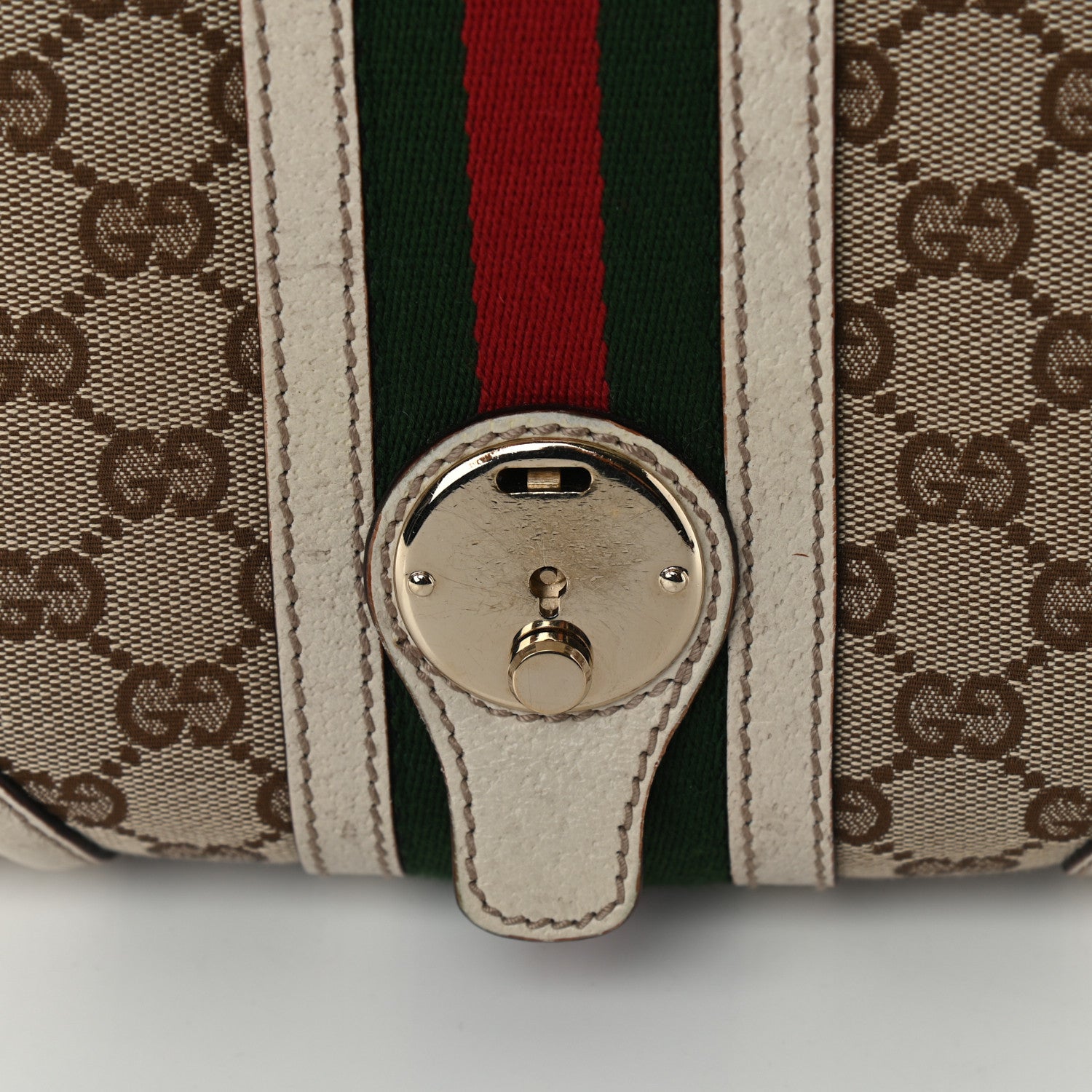 Gucci Monogram Web Large Treasure Flap White 11 of 14
