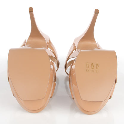 Saint Laurent Vitello Vernice Tribute 105 Platform Sandals 41.5 Nude 6 of 8
