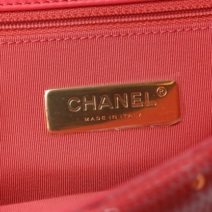 Chanel Sequin Quilted Medium Chanel 19 Flap Coral 6 of 10