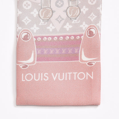Louis Vuitton Silk Monogram Poodle Animalle Bandeau Rose Pale 3 of 5