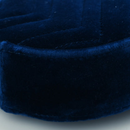 Gucci Velvet Matelasse GG Marmont Belt Bag 95 38 Cobalt Blue 10 of 11