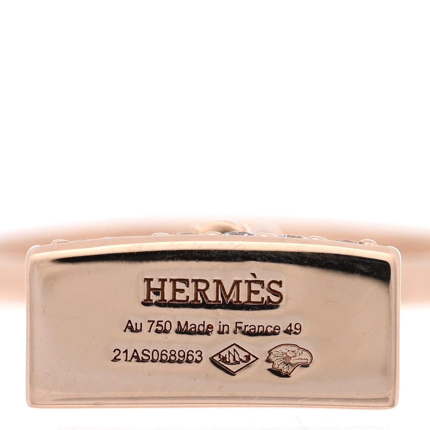 18K Rose Gold Diamond Kelly Amulettes Ring 49 4.75