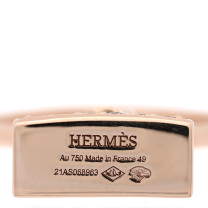 Hermes 18K Rose Gold Diamond Kelly Amulettes Ring 49 4.75 4 of 5