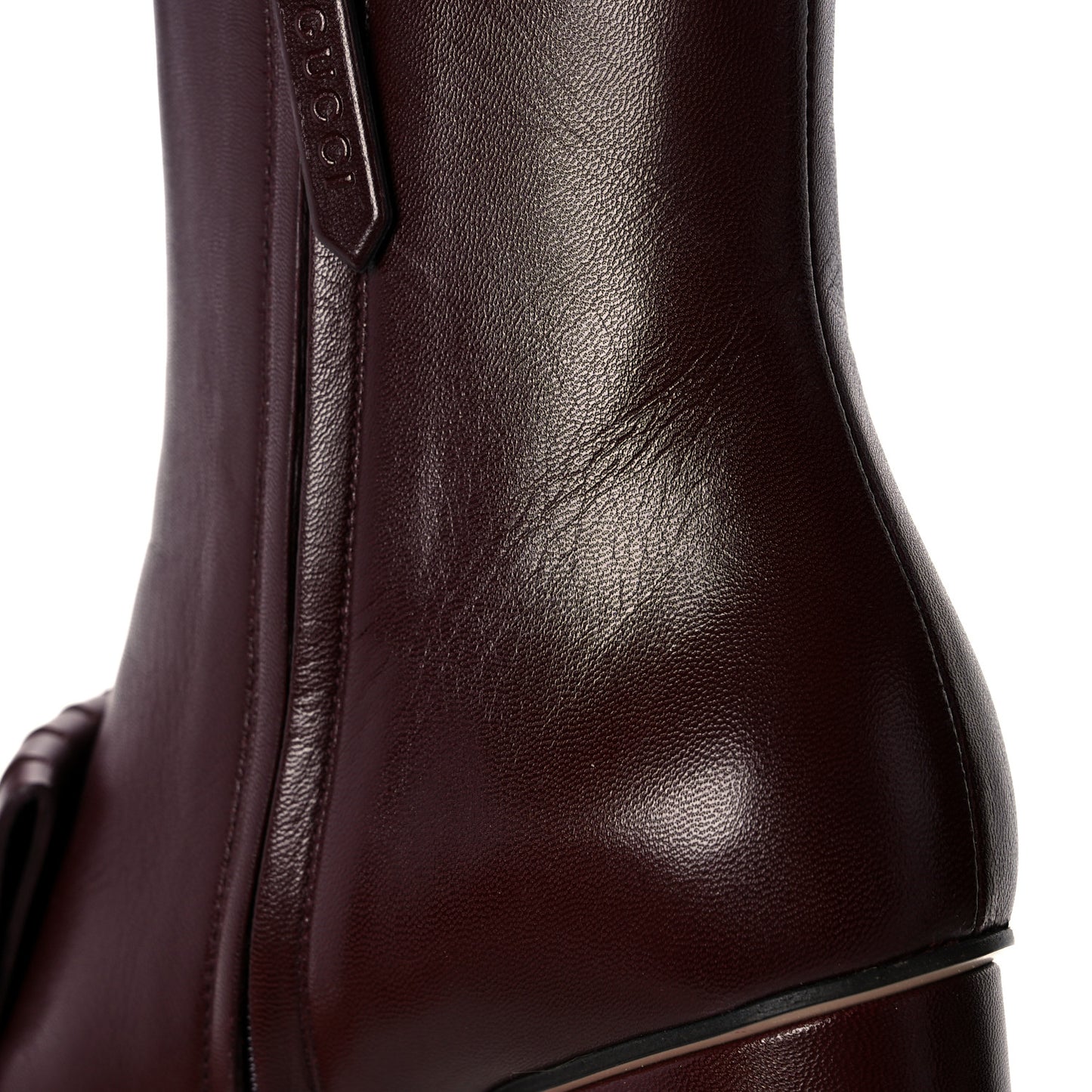 Malaga Kid GG Marmont Fringe 75mm Ankle Boots 36 Vintage Bordeaux