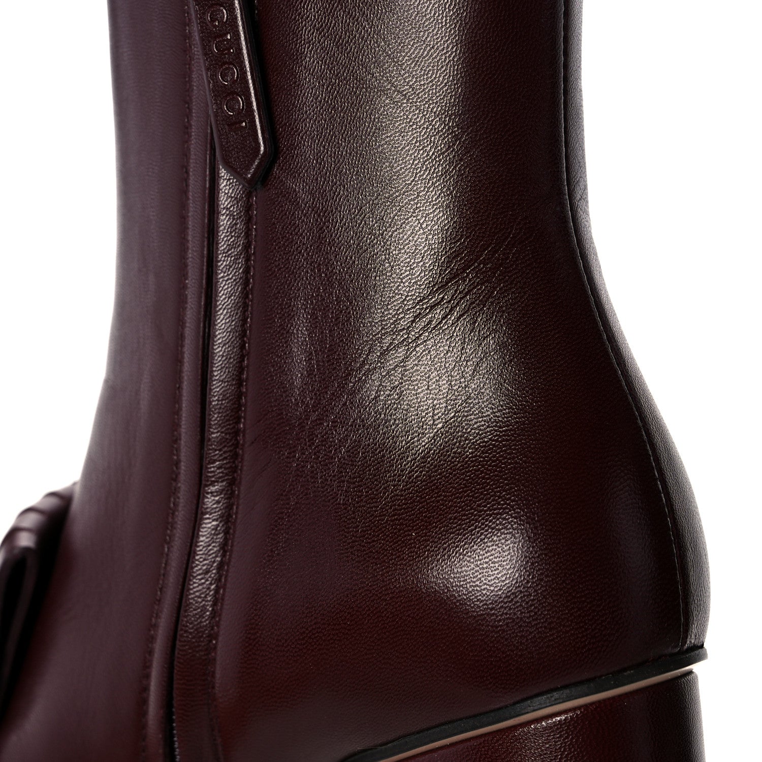 Gucci Malaga Kid GG Marmont Fringe 75mm Ankle Boots 36 Vintage Bordeaux 9 of 11