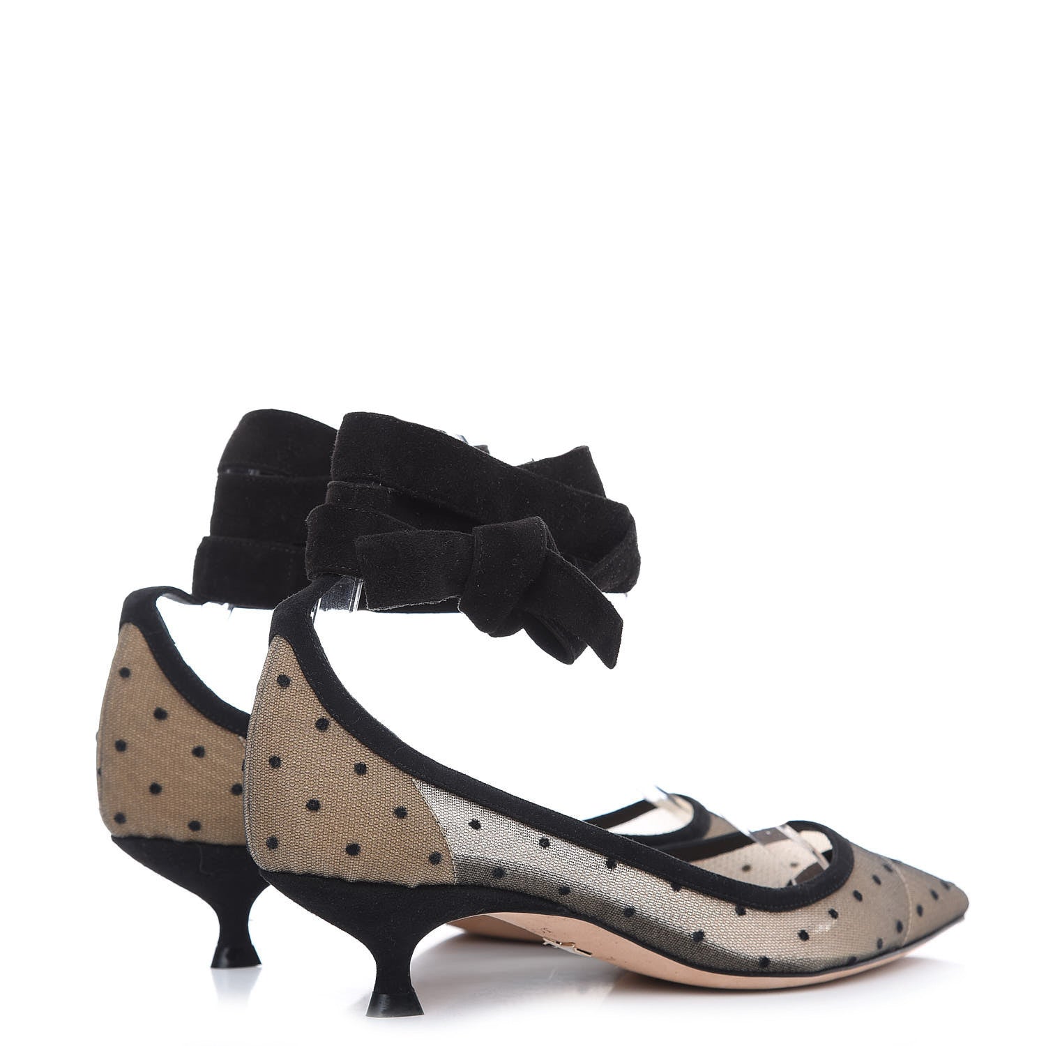 Christian Dior Suede Calfskin Lovely-D Ankle Wrap Pumps 35 Black 4 of 7