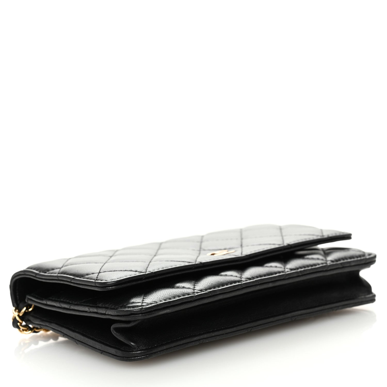Chanel Lambskin Quilted Wallet On Chain WOC Black 4 of 12