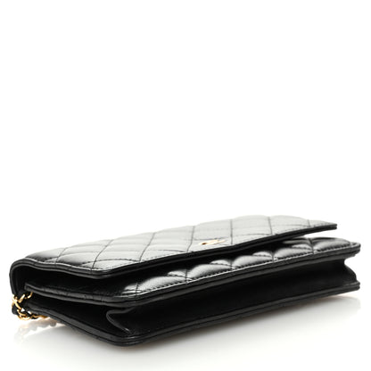 Chanel Lambskin Quilted Wallet On Chain WOC Black 4 of 12