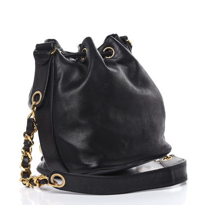 Chanel Lambskin CC Drawstring Shoulder Bag Black 3 of 19