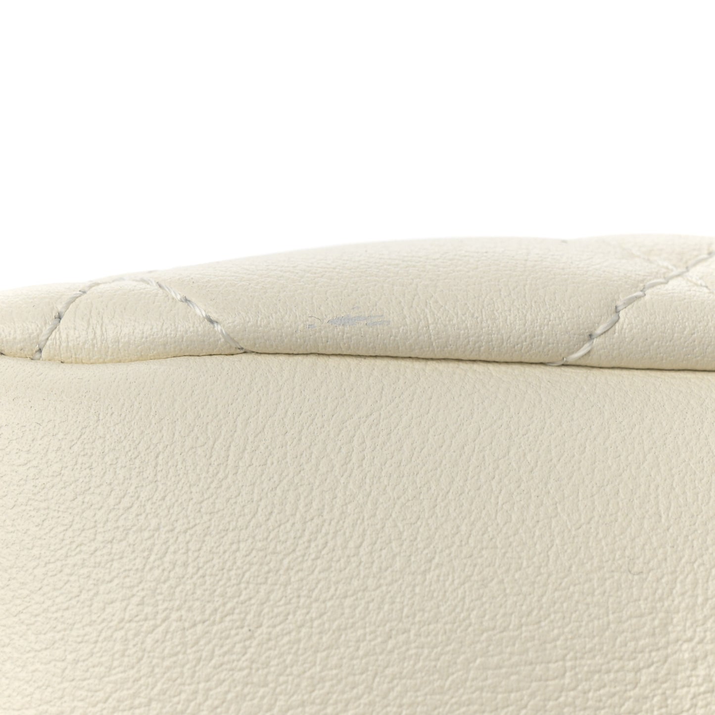 Calfskin Quilted Small Camera Case White