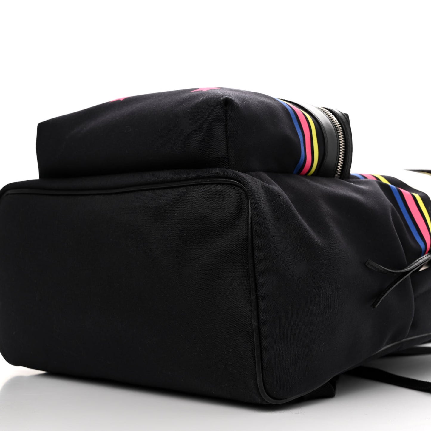 Nylon Twill Dinosaur Print City Backpack Black Multicolor