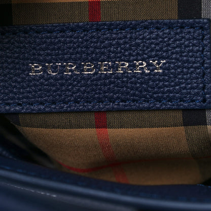 Burberry Grainy Calfskin House Check Small Banner Tote Regency Blue 10 of 12
