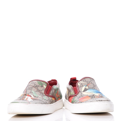 Gucci GG Supreme Monogram Tian Mens Dublin Slip On Sneakers 10 Beige Multicolor Red 6 of 10