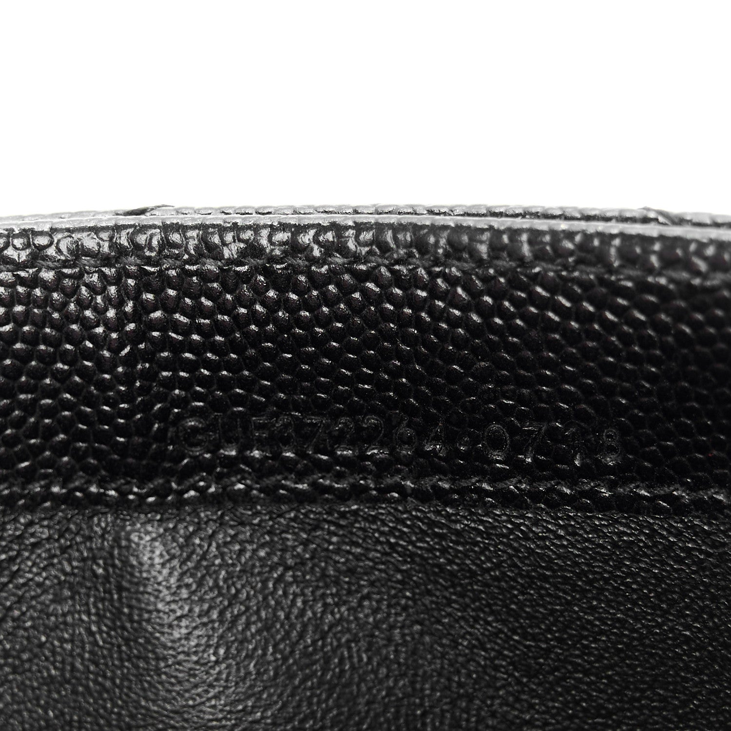 Saint Laurent Grain De Poudre Matelasse Chevron Monogram Flap Wallet Black 7 of 9