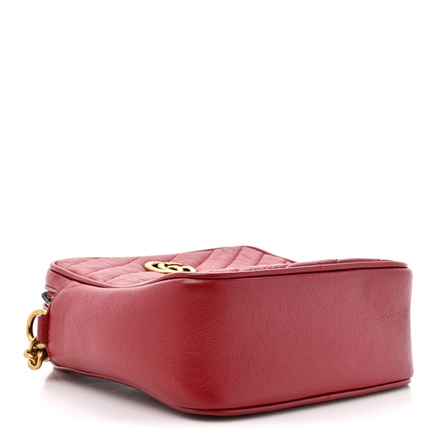 Azalea Calfskin Matelasse Diagonal Tall GG Marmont Crossbody Bag Romantic Cerise