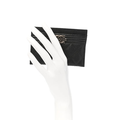 Chanel Caviar Quilted Boy Card Holder Black 2 of 7