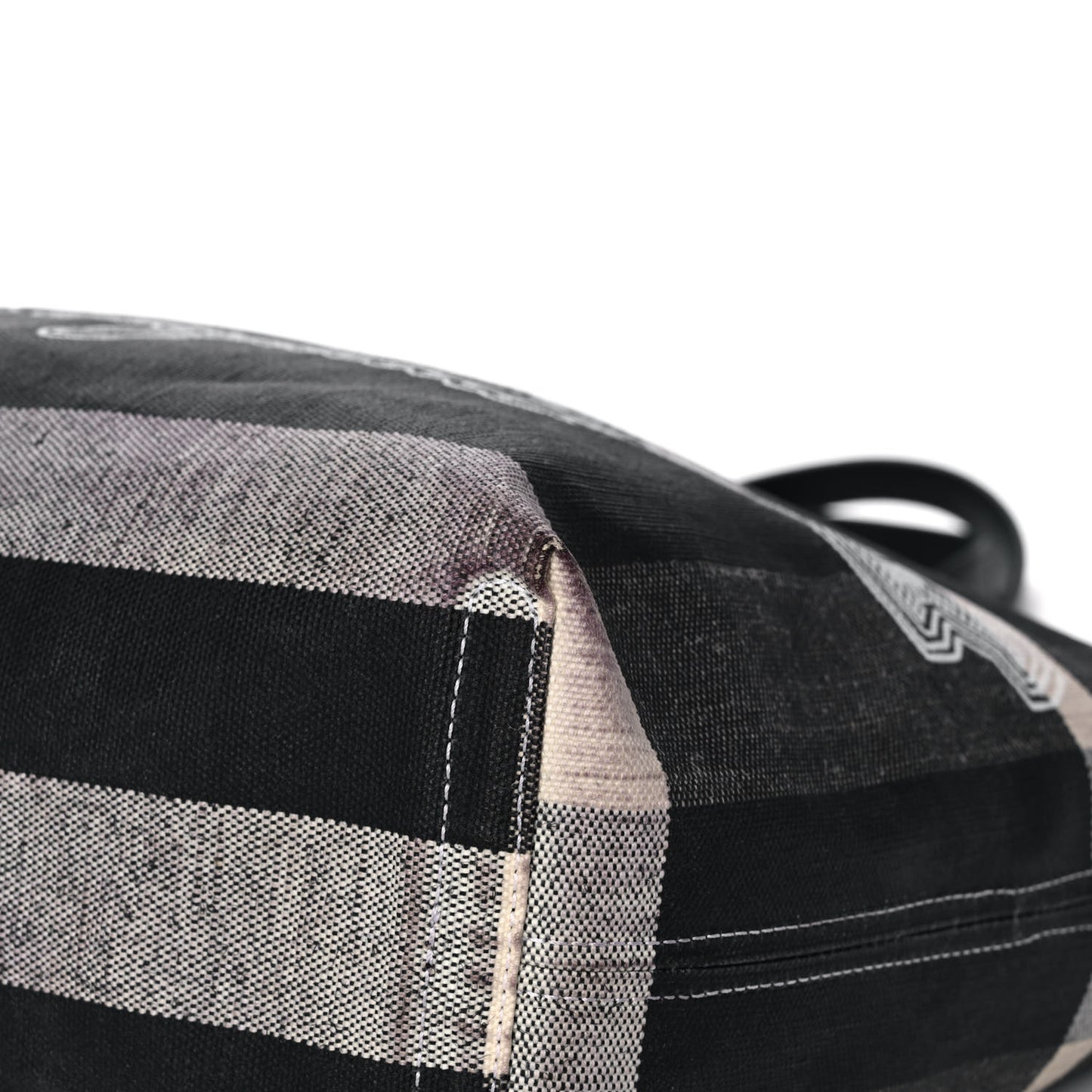 Coated Canvas Mega Check Medium Doodle Tote Black White