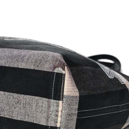 Burberry Coated Canvas Mega Check Medium Doodle Tote Black White 9 of 16