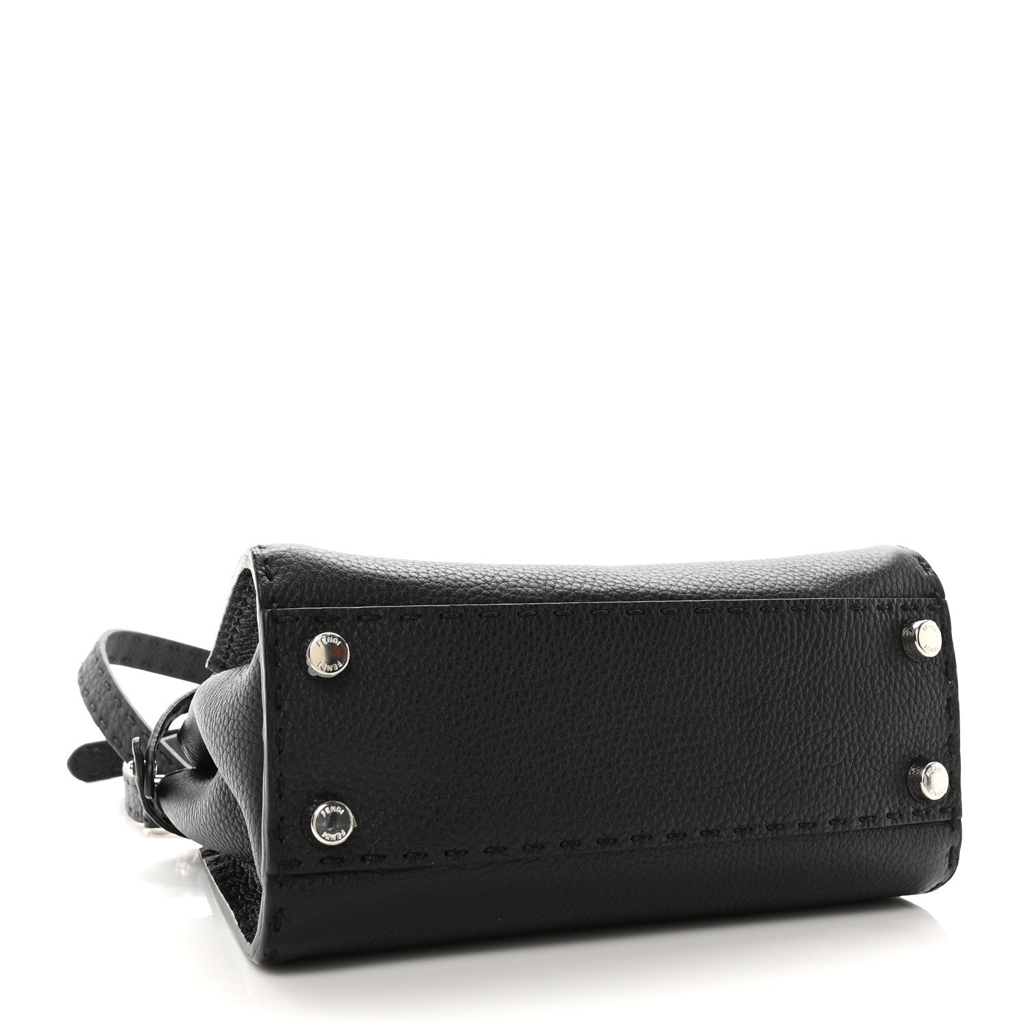 Fendi Cuoio Romano Selleria Bi-Color Mini Peekaboo Iconic Satchel Black Mou 4 of 9