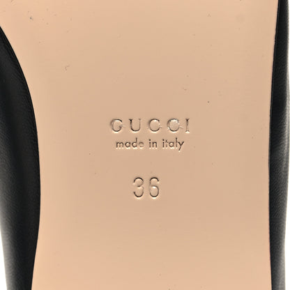 Gucci Nappa Lumiere Deva Horsebit Chain Embellished Flats 36 Black 7 of 9
