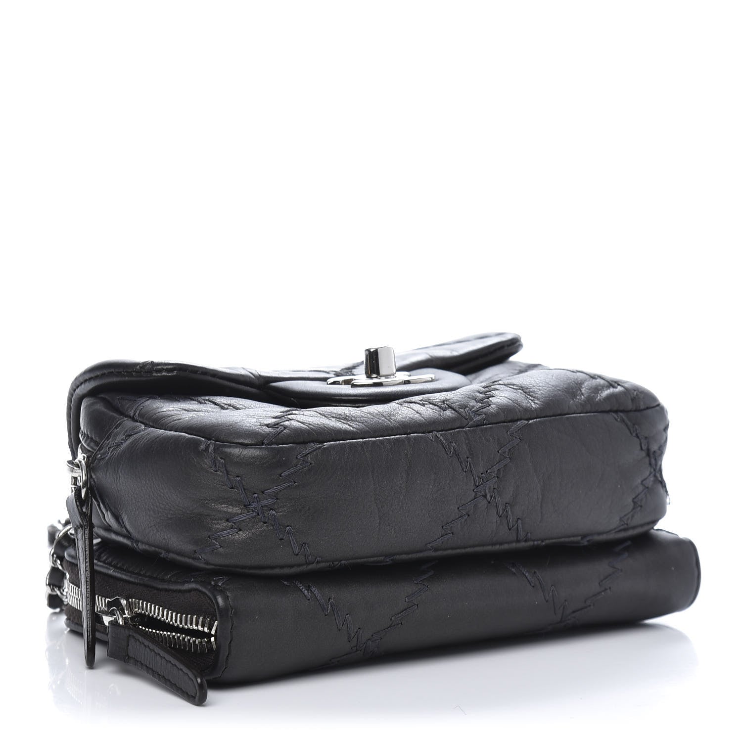 Chanel Metallic Lambskin Stitched New Mini Flap Grey 4 of 14