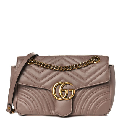Gucci Calfskin Matelasse Small GG Marmont Shoulder Bag Porcelain Rose 1 of 16