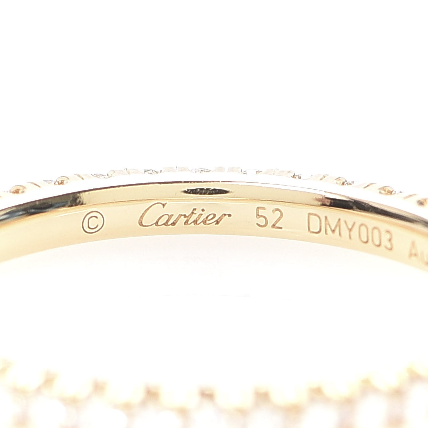 18K Yellow Gold Diamond 2mm Etincelle de Wedding Band Ring 52 6
