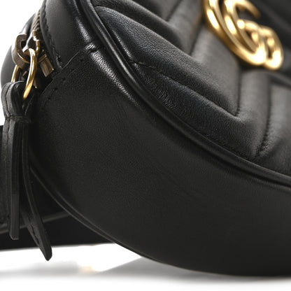 Gucci Calfskin Matelasse GG Marmont Belt Bag 85 34 Black 9 of 10