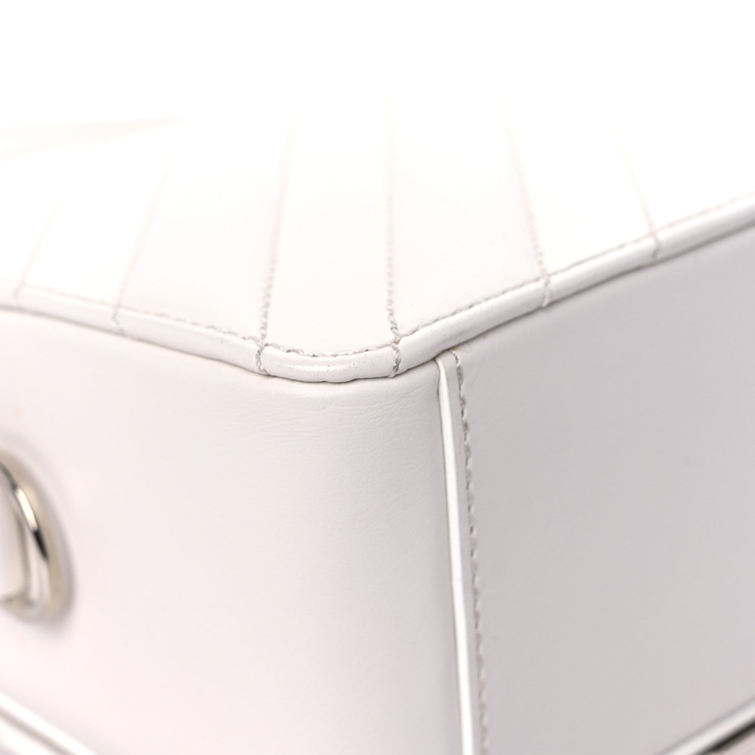 Off-White Calfskin Striped Diag Binder Flap Bag White 10 of 13