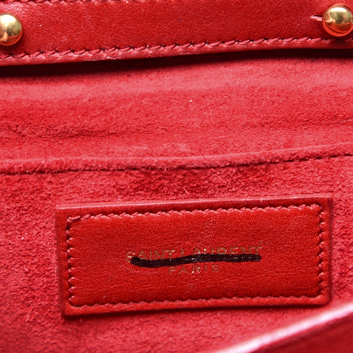 Saint Laurent Calfskin Classic Y Ligne Chain Wallet Red 6 of 16