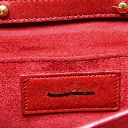 Saint Laurent Calfskin Classic Y Ligne Chain Wallet Red 6 of 16
