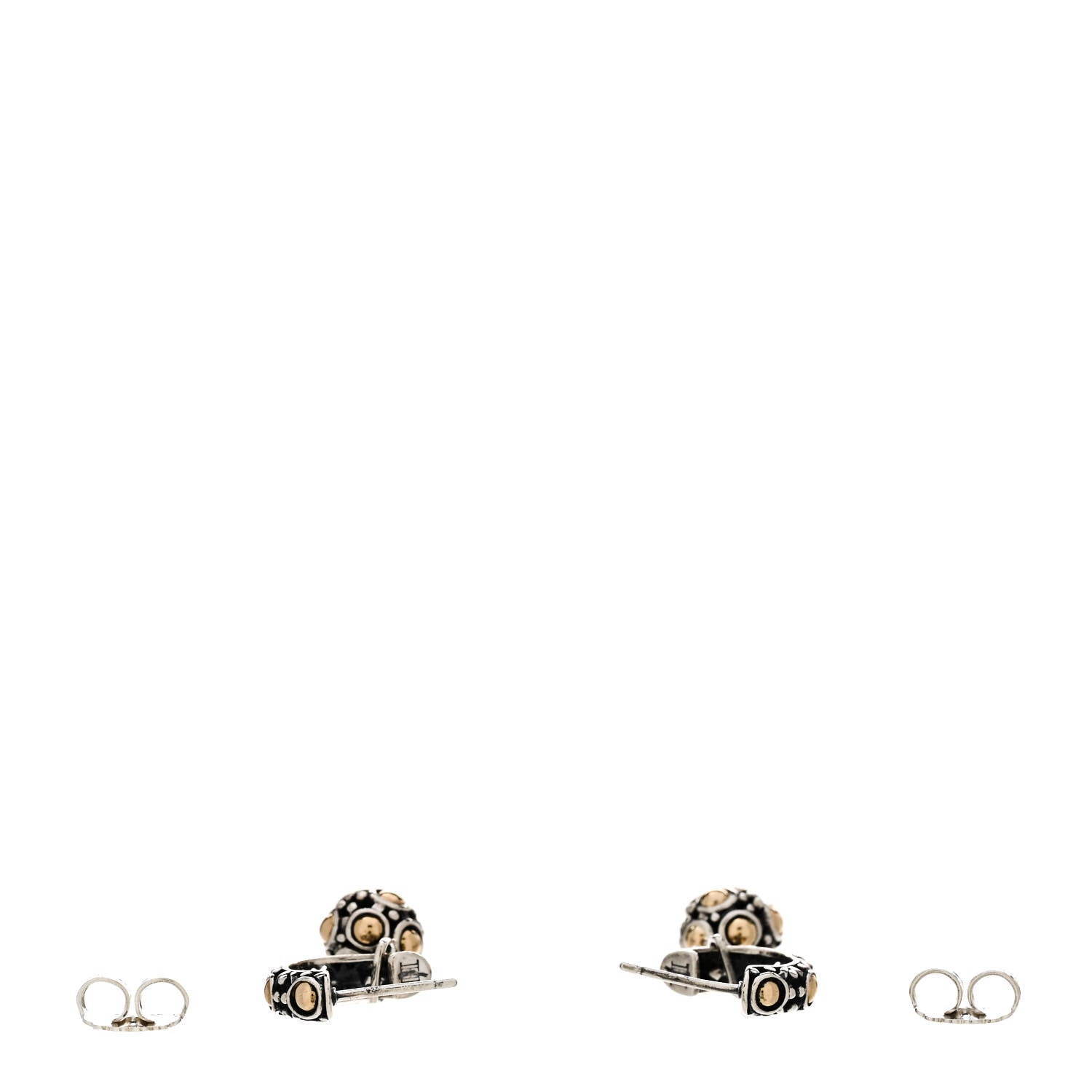 John Hardy Sterling Silver 18K Yellow Gold Dot Jaisalmer Drop Earrings 3 of 5