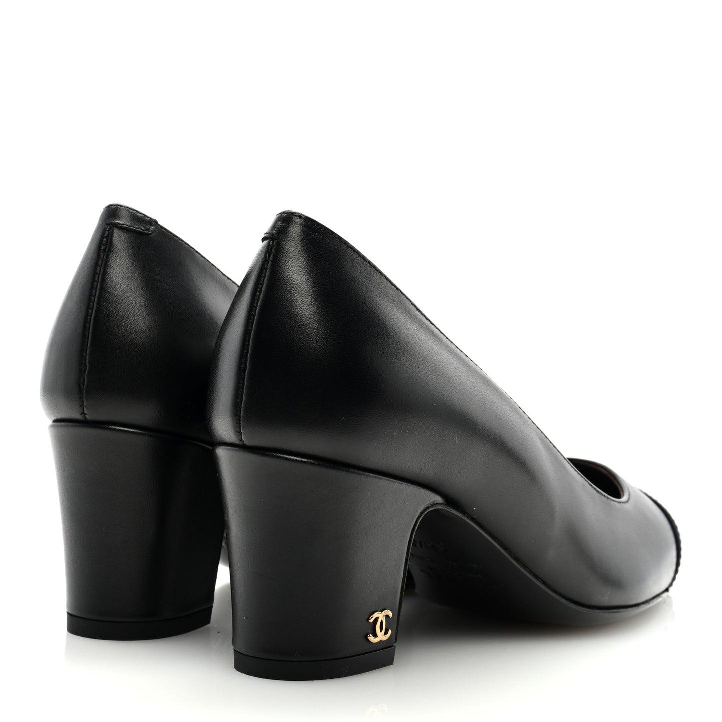 Lambskin Cap Toe CC Pumps 35.5 Black