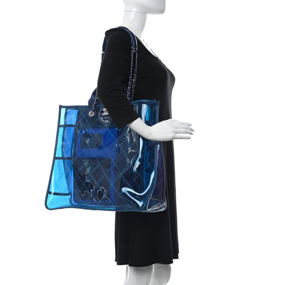 Chanel Lambskin PVC Quilted Large Coco Splash Shopping Bag Blue Dark Blue 2 of 11