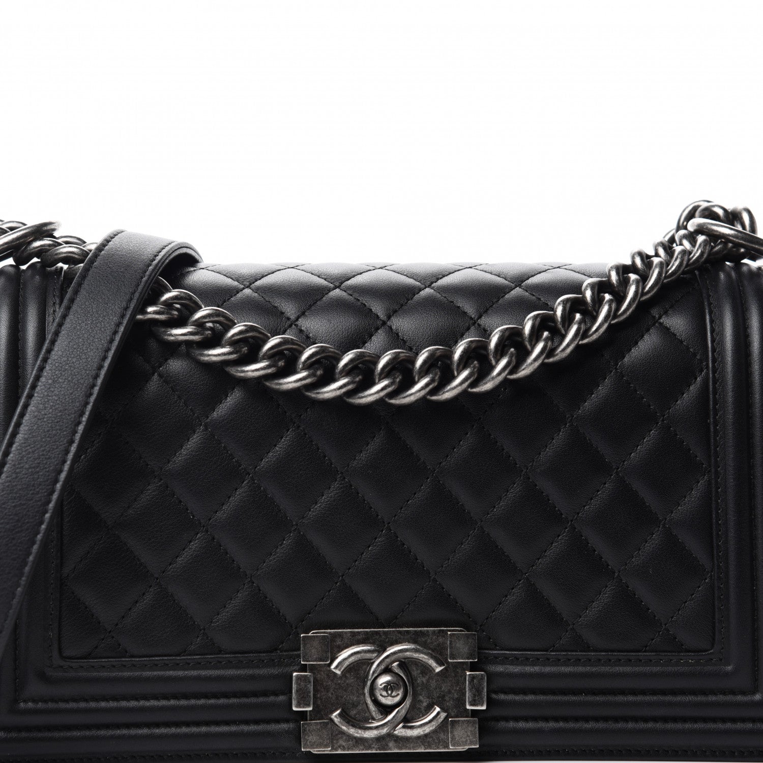 Chanel Calfskin Quilted Medium Boy Flap Black 10 of 11
