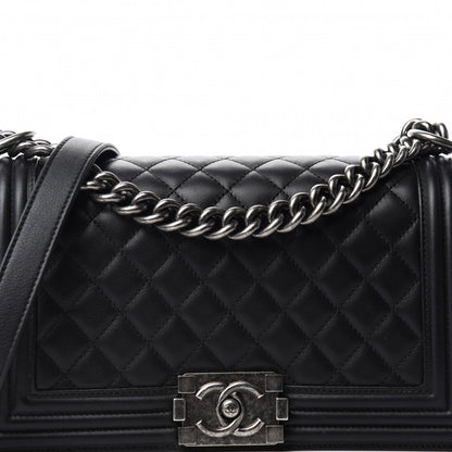Chanel Calfskin Quilted Medium Boy Flap Black 10 of 11