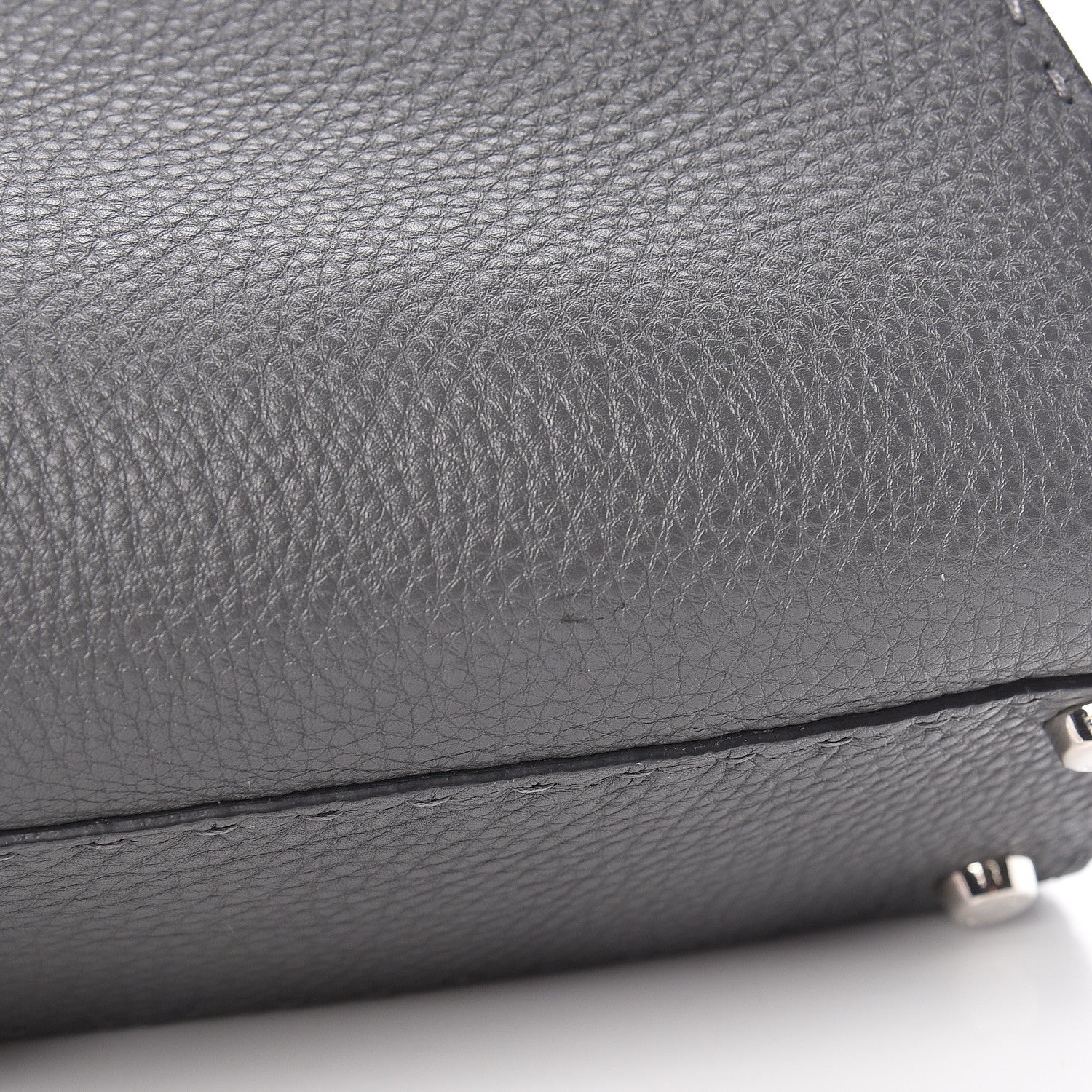 Fendi Cuoio Romano Selleria Bi-Color Medium Peekaboo Iconic Satchel Asfalto Latte 18 of 22