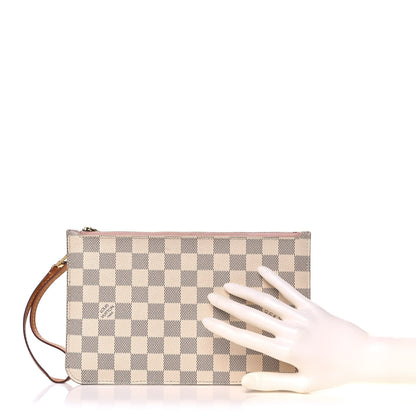 Louis Vuitton Damier Azur Neverfull MM GM Pochette Rose Ballerine 2 of 12